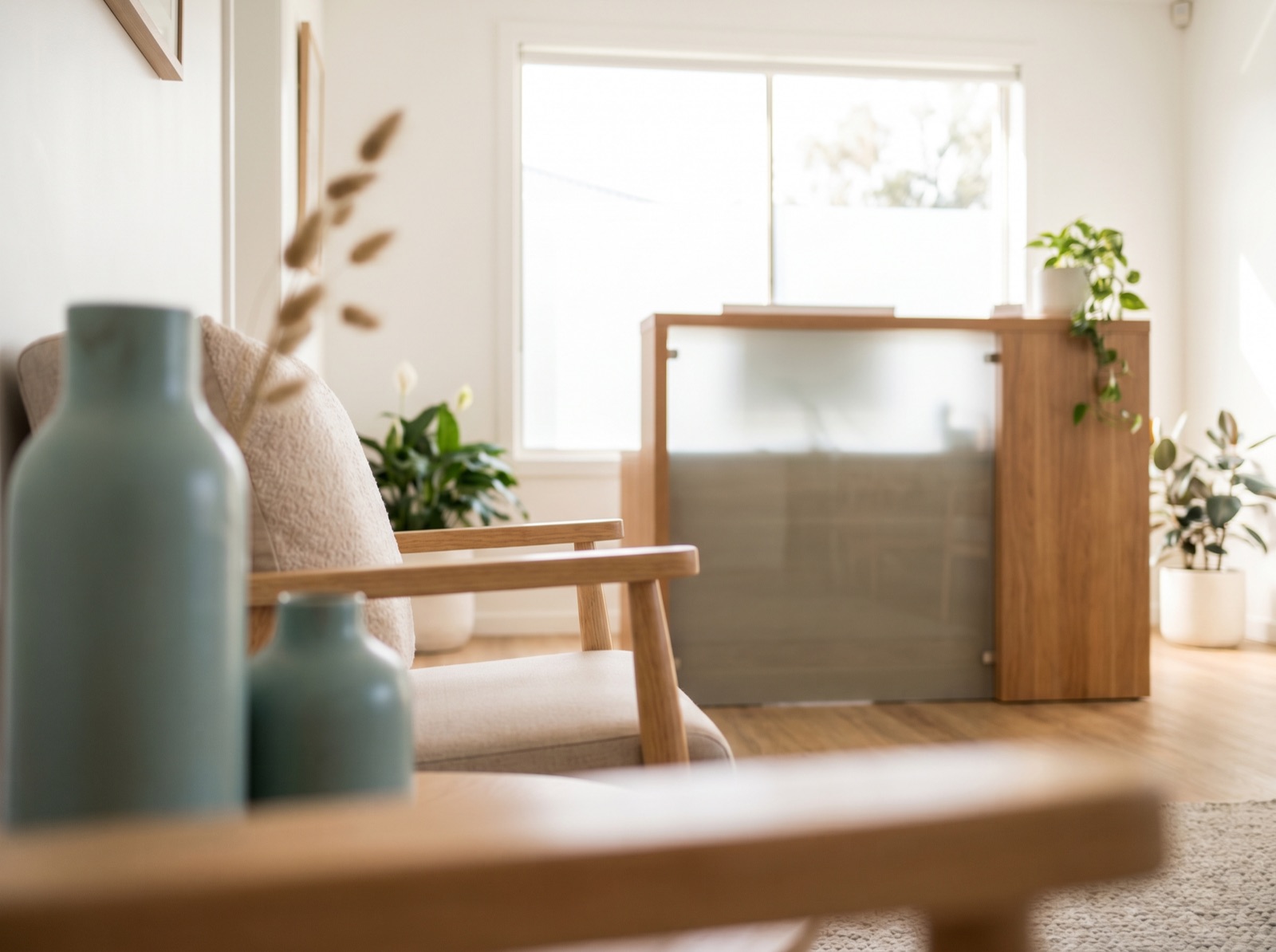 Clean, calm detail of the Marin Dental Studio treatment room